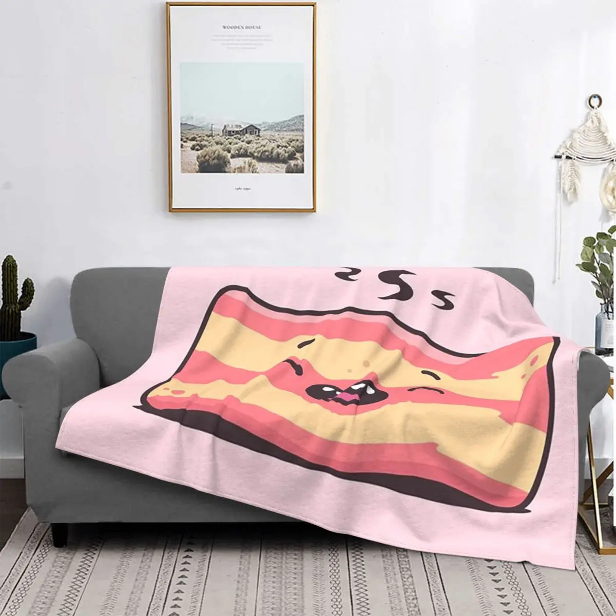 

Одеяла Kawaii с беконом, мягкое теплое фланелевое одеяло, плюшевое одеяло для кровати, гостиной, пикника, путешествия, домашний диван
