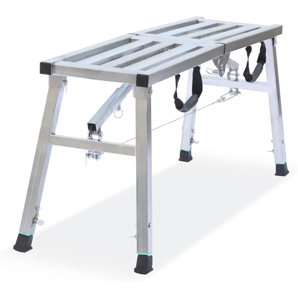Plataforma de trabalho altura ajustável aço portátil andaime plataforma 380 lbs capacidade de carga 38''x12 dobrável escada drywall pa