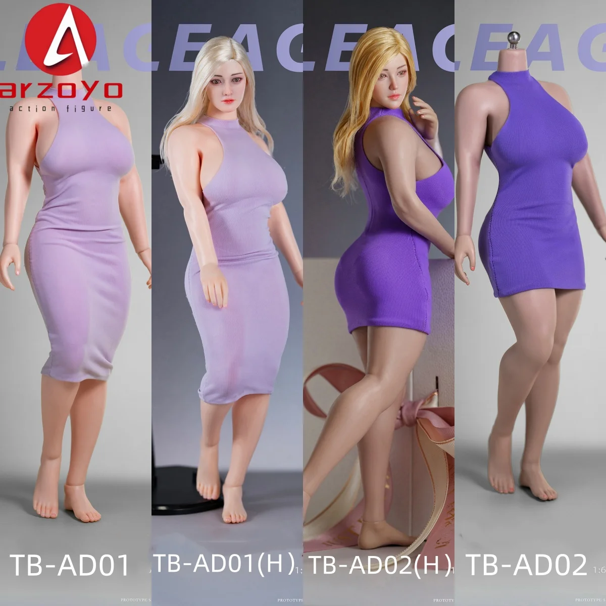 

TBLeague TB-AD01&02 1/6 Female Full-bodied Seamless Movable Eyes Action Figure Body 12'' Large Breasts Action Figure Doll