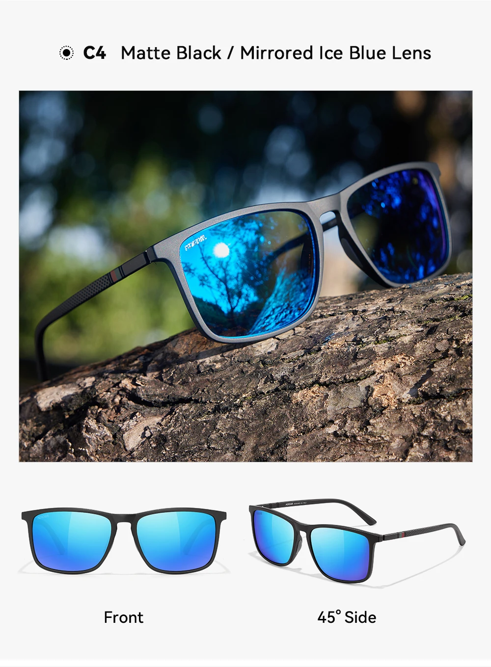 KDEAM Polarisierte Herren-Sonnenbrille, große Größe, mit photochromen Gläsern, übergroße Sonnenbrille zum Angeln, 157 mm Breite, inklusive Etui – Detail 7