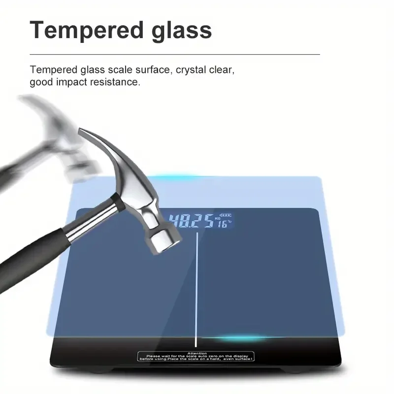 Bilancia digitale ad alta precisione, ampio display LCD, indicatore di batteria scarica, piattaforma facile da pulire, ideale per casa, palestra e ufficio._voghion.com