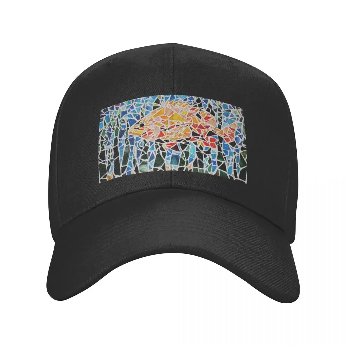 Vibrant Rockfish Mosaic Baseball Cap black Sunscreen New In Hat Boy Women's