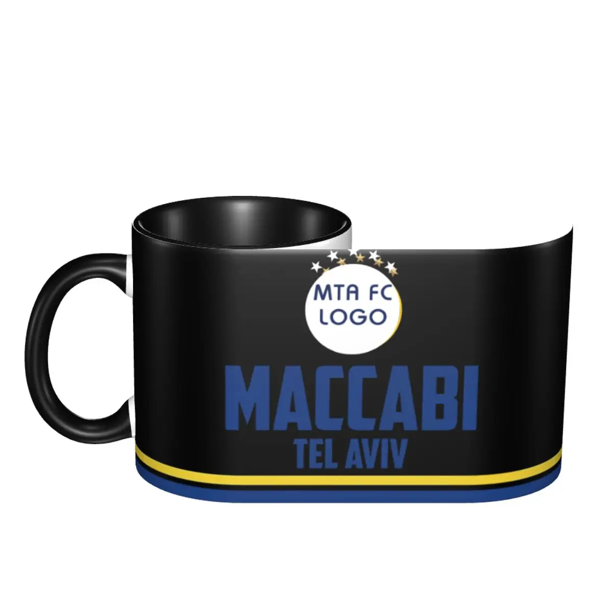 Maccabi-taza de café de cerámica de 11 OZ, taza de té con asa para cacao, leche, cereales, bebidas