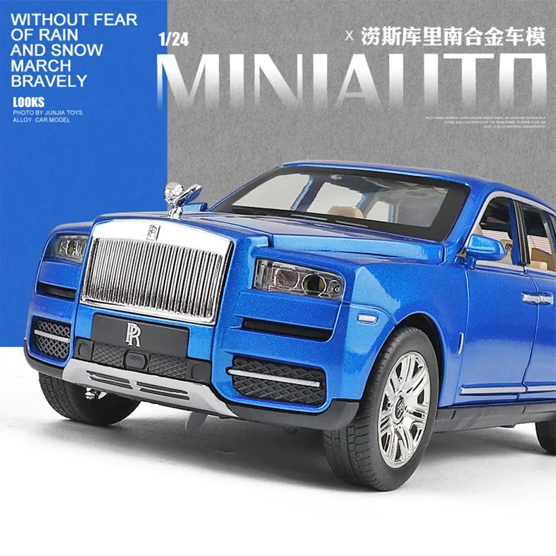 1:24 Rolls Royce Cullinan Alloy Car Model Large Size Simulation SUV Metal Car Model Light Sound Pull Back Scale Car Miniatur Car