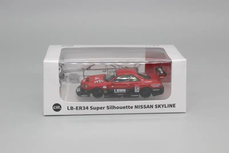 CM Model 1/64 skyline R34 GT-R ER34 #5 LB Diecast Model Car Kids Toys Gift