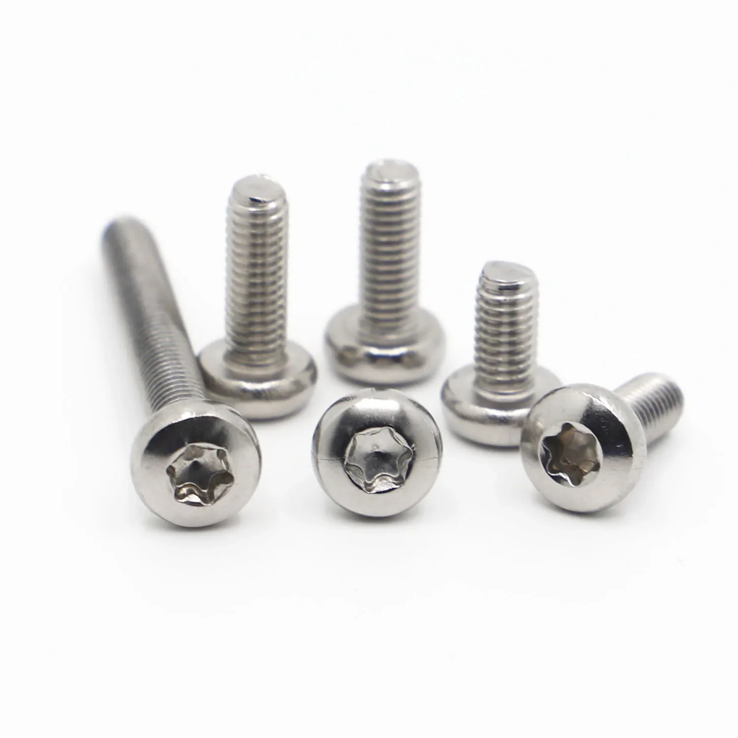 5-50pcs M1.6 M2 M2.5 M3 M4 M5 M6 M8 A2-70 304 Stainless Steel Six-Lobe Torx Pan Head Screw Six Lobe Round Head Bolt GB2672