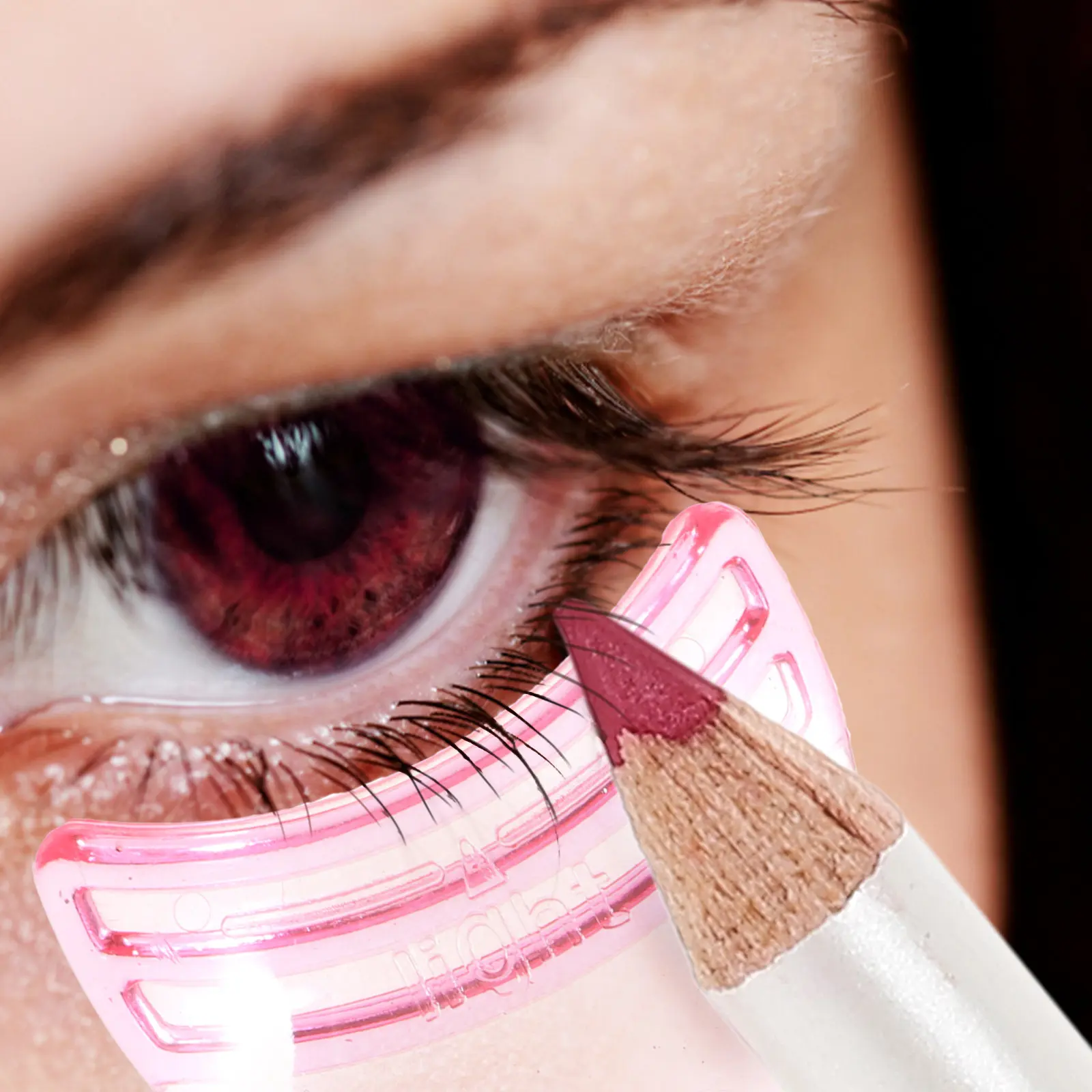 Pink Eyeliner Template 8*3.5Cm Curve Design Beginner Makeup Tool Ladies Eye Line Stencil Shaper Abs Accessory