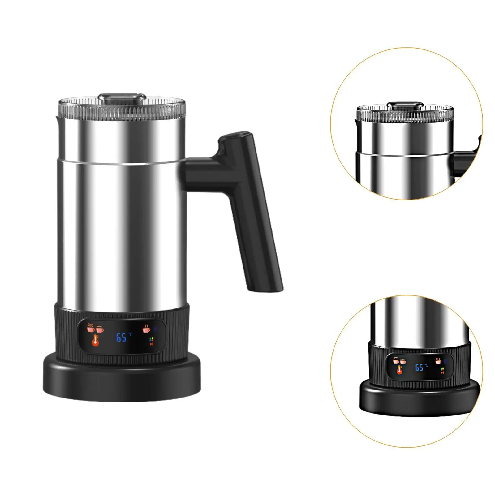 Espuma de leite 4 em 1 Cappuccinos com desligamento automático em aço inoxidável de grande capacidade