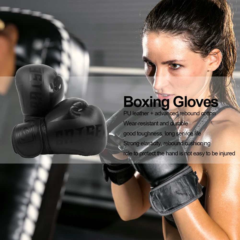 Thickened Boxing Gloves MuayThai Sanda Professional Competition for Training Sandbag Fighting Taekwondo Adult Kid Sport Supplie