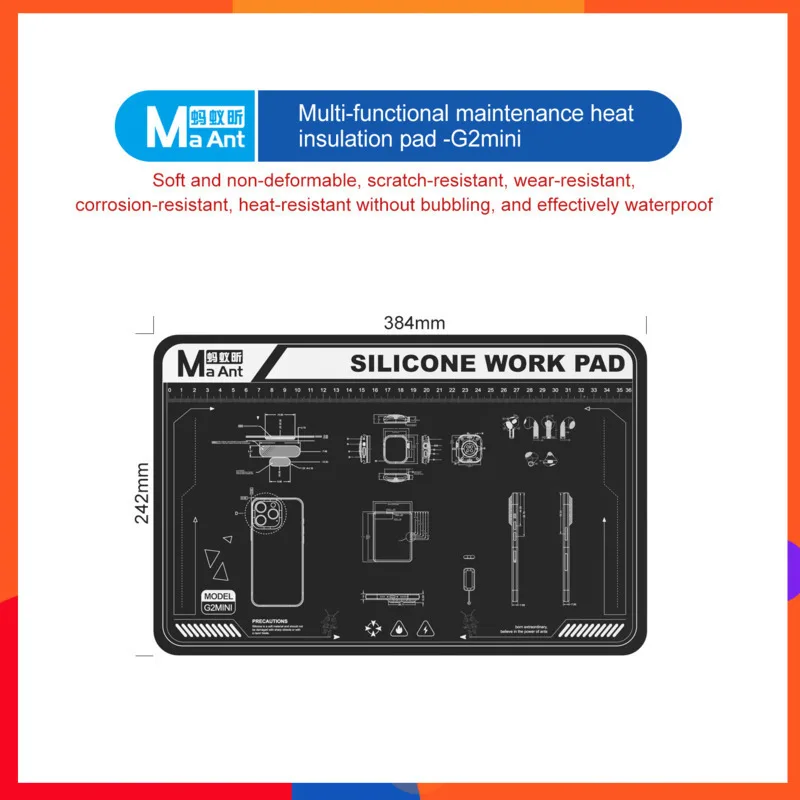 

Motherboard Fixing Pad Cutable and Non-deforming High-Quality Silicone Repair Mat for Gadget Repair Stain-resistant & Insulating
