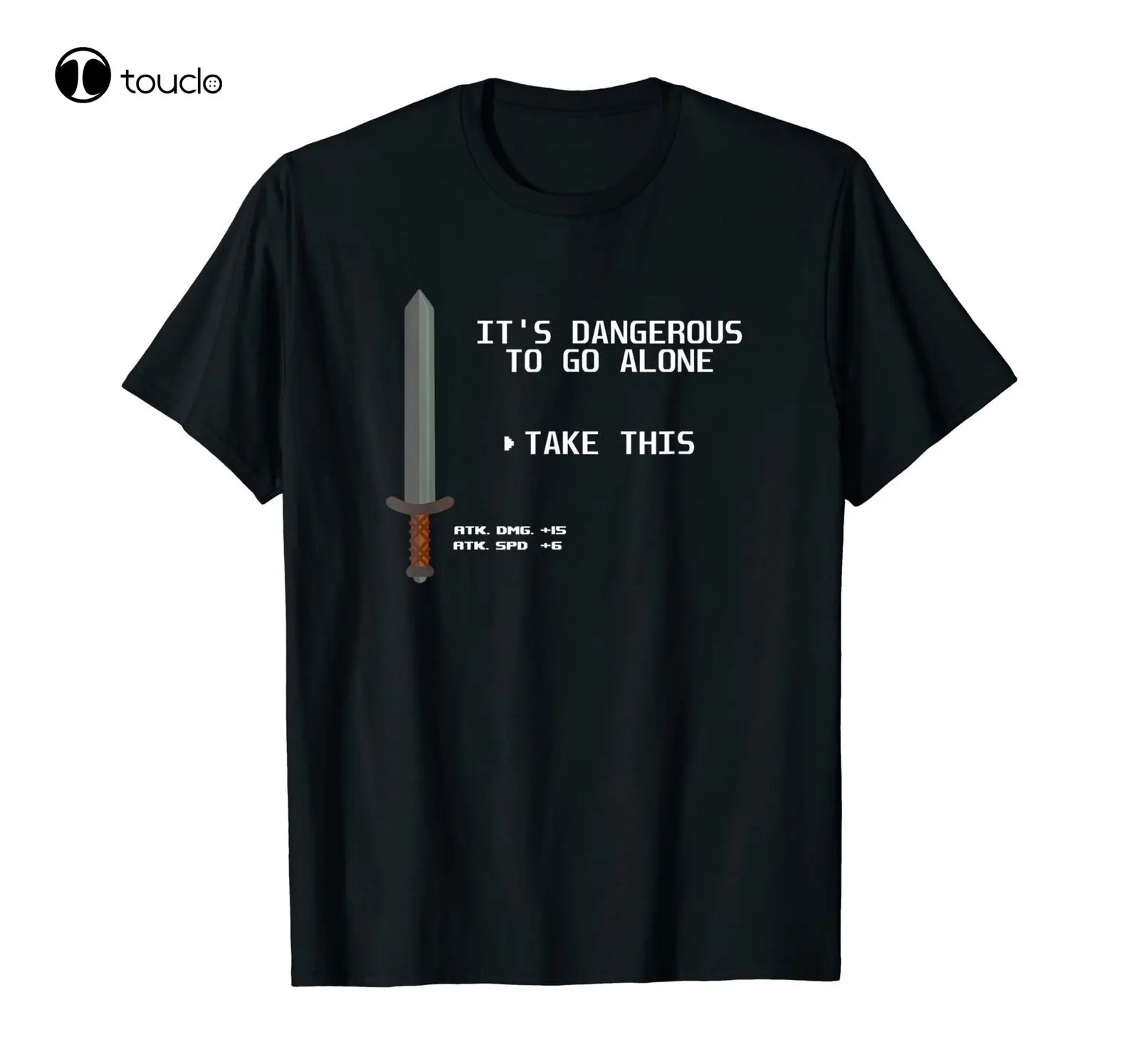 Gamer It'S Dangerous To Go Alone Take This Funny T-Shirt Black S-5XL mens golf shirt