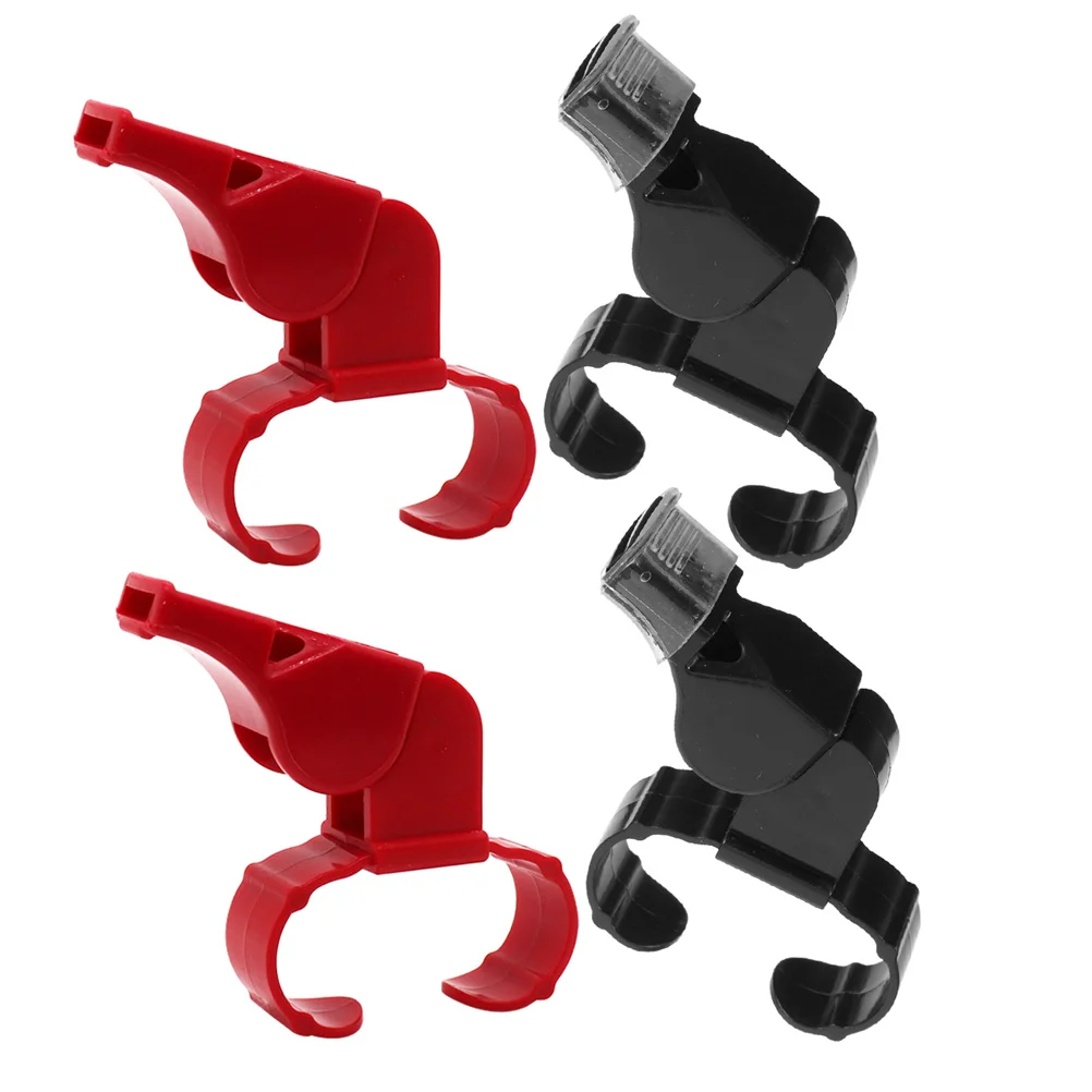 4Pcs Ring Attached Referee Whistle Loud Dual Tone Basketball Soccer Volleyball Outdoor Sports Emergency Whistle
