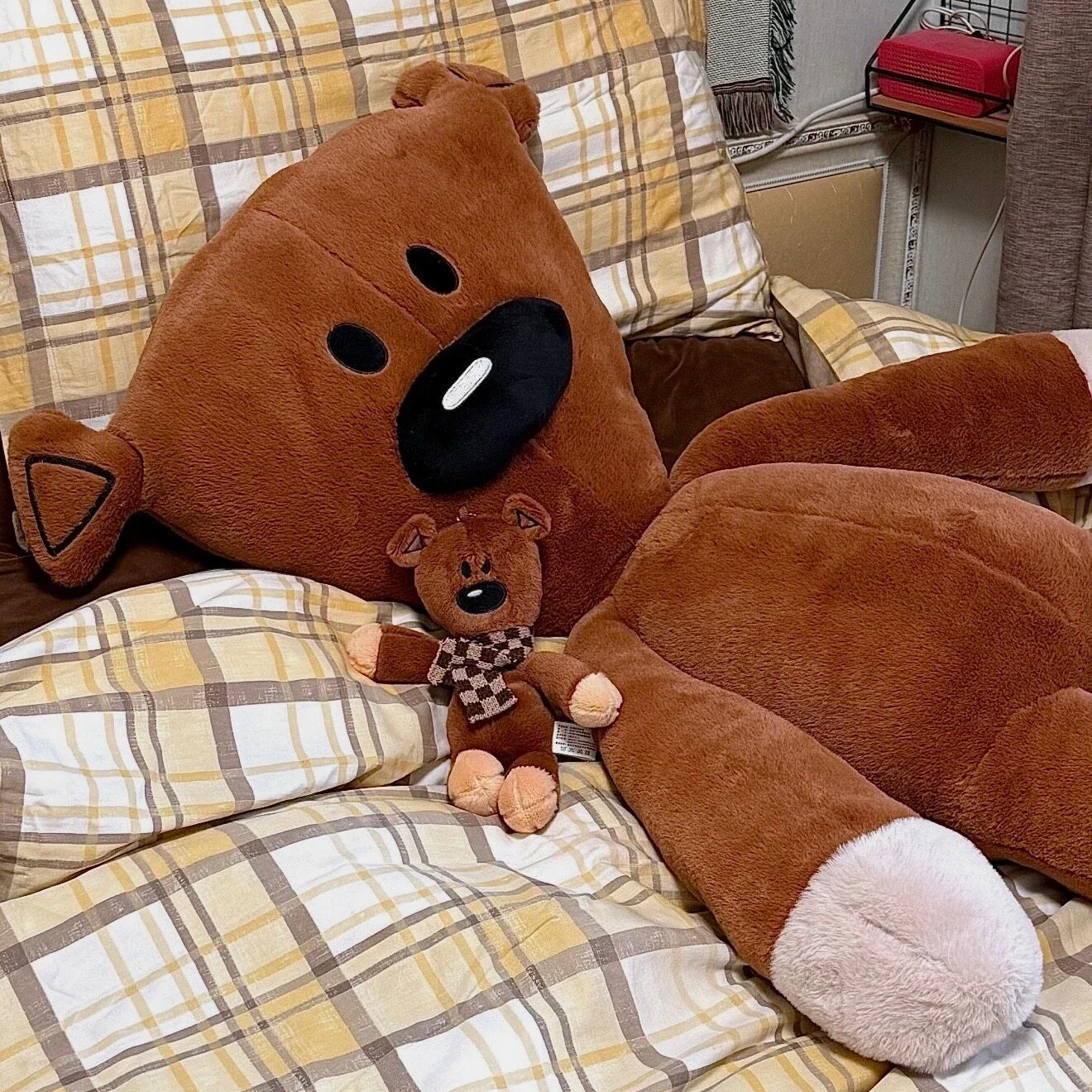 Adorable Mr. Bean Bear Plushie Soft Fluffy Brown Bear Doll Stuffed Bear Plush Toy Cuddly Pillow Sofa Bed Home Decor - view 4