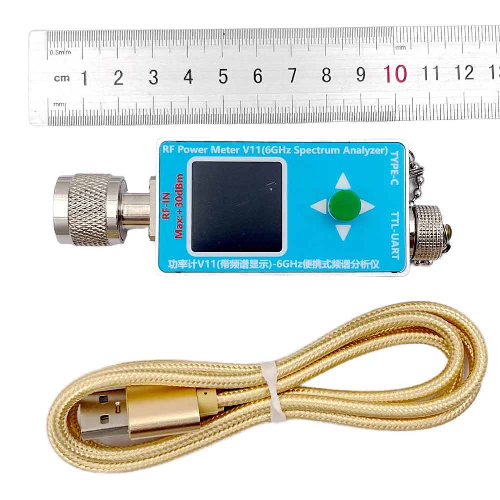 V11 R  F Power Meter & 6GHz Spectrum Analyzer (Main Unit + Type-C Cable + Data Cable + SMA Adapter)