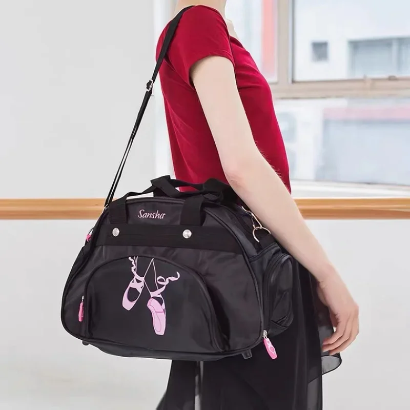 Sac messager de danse de sport rose pour filles, sac de rangement pour chaussures de ballet, sac à main imprimé, grande capacité, mode, nouveau