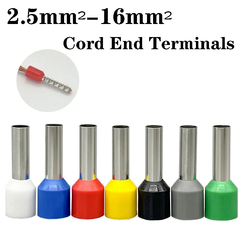 

E2508 E4009 E6010 Insulated Cord End Terminal Tube Terminal Connector Wire Ferrule Connectors Kit Copper Terminal