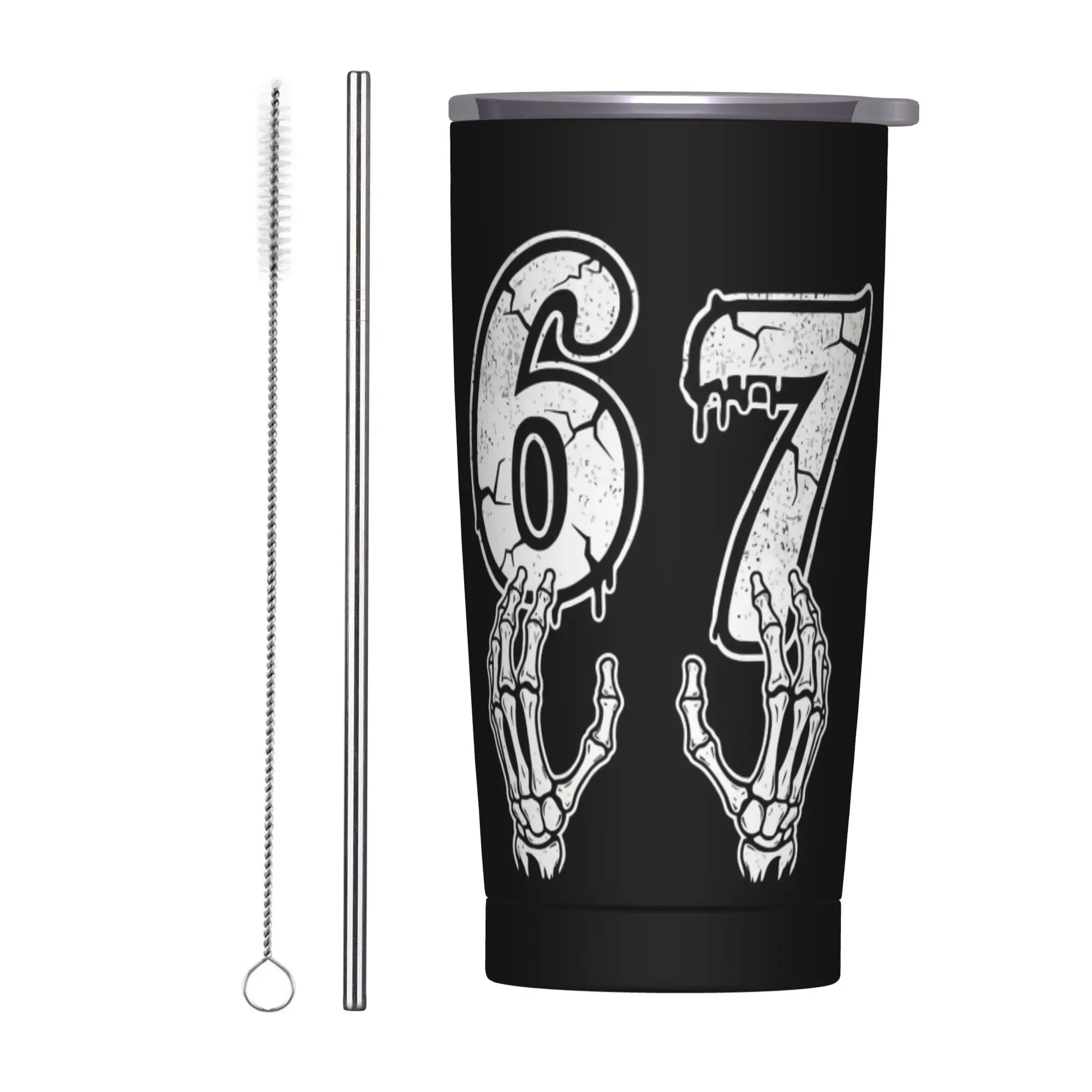 Stainless Steel Tumbler Six Seven Italian Brainrot 67 Coffee Mug  Insulated Cold Drink Car Mugs Travel Water Bottle