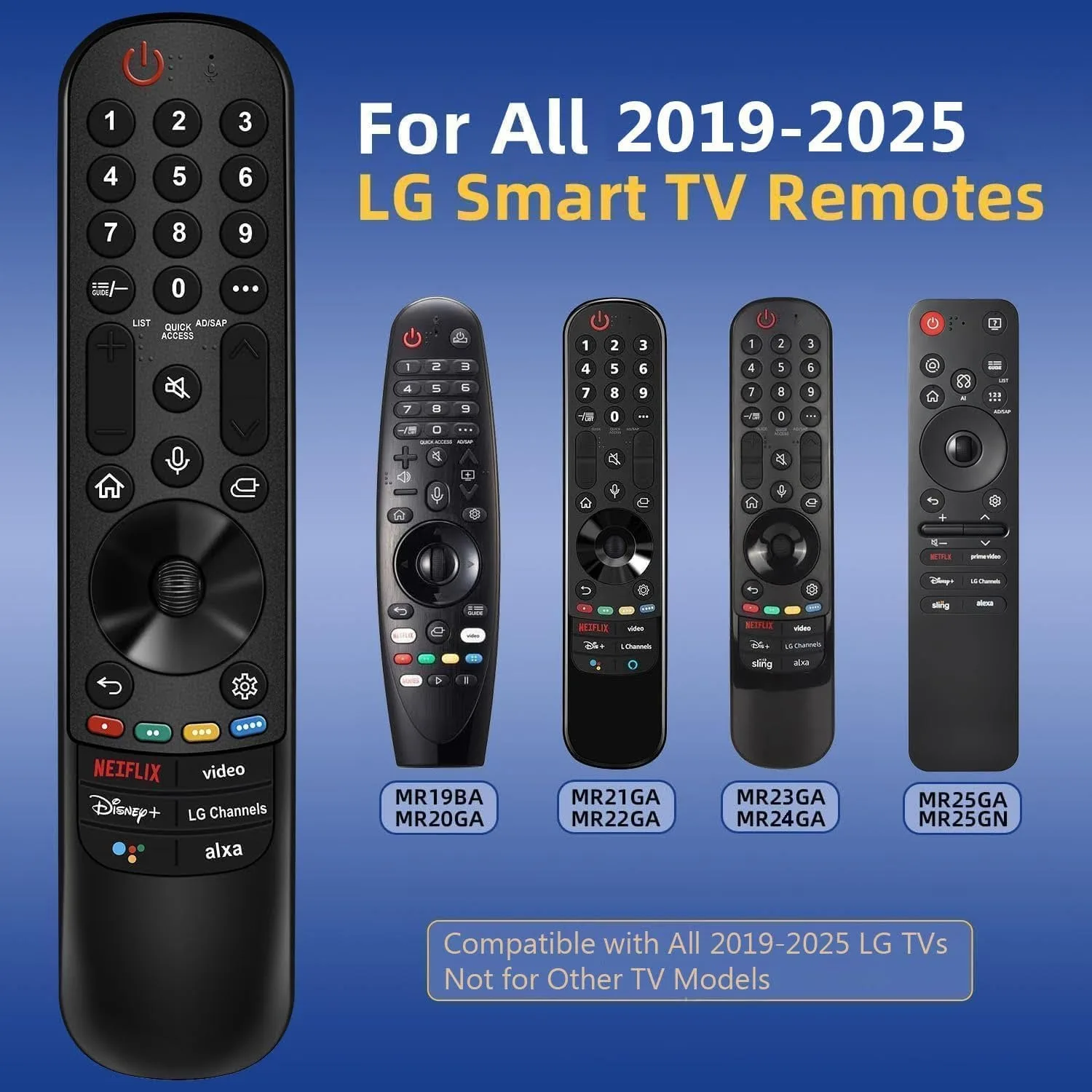 Replacement MR22GA Magic Voice Remote Control for LG Smart TV Compatible with MR25 24 23 21 20GA 19BA TVs with Pointer Function