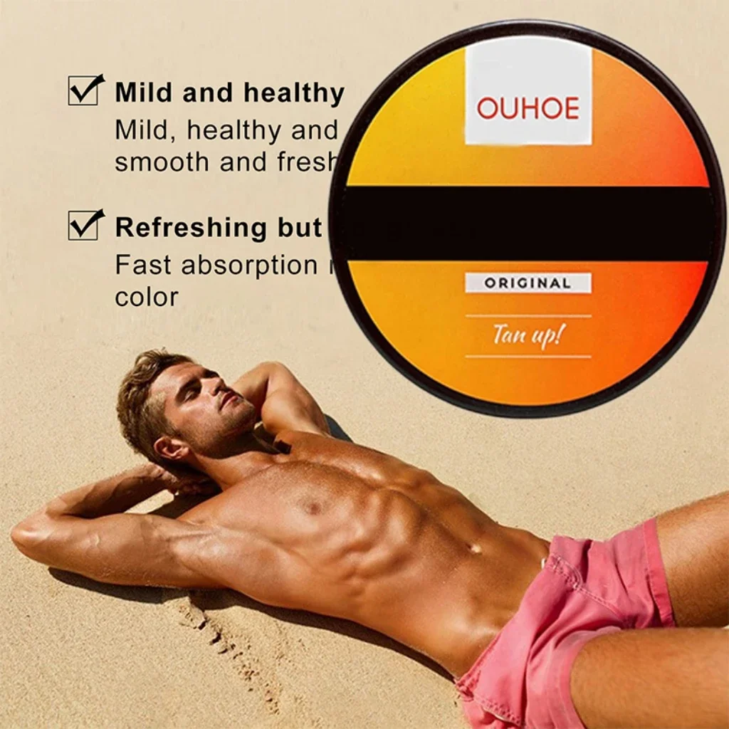 Ouhoe Shine Bruin Zwartmakende Crème Aloë Gel Huid Zonnebrand Reparatie Gel Zomer Strand Zonnebaden Brons Zwart-En Zonnebrandcrème