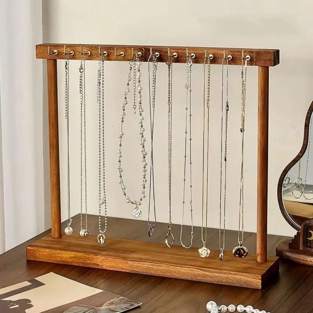 

Wooden Jewelry Organizer Storage Rack Exquisite Design Jewelry Display Stand Support Stand Storage Tray Necklace Hanging Rack