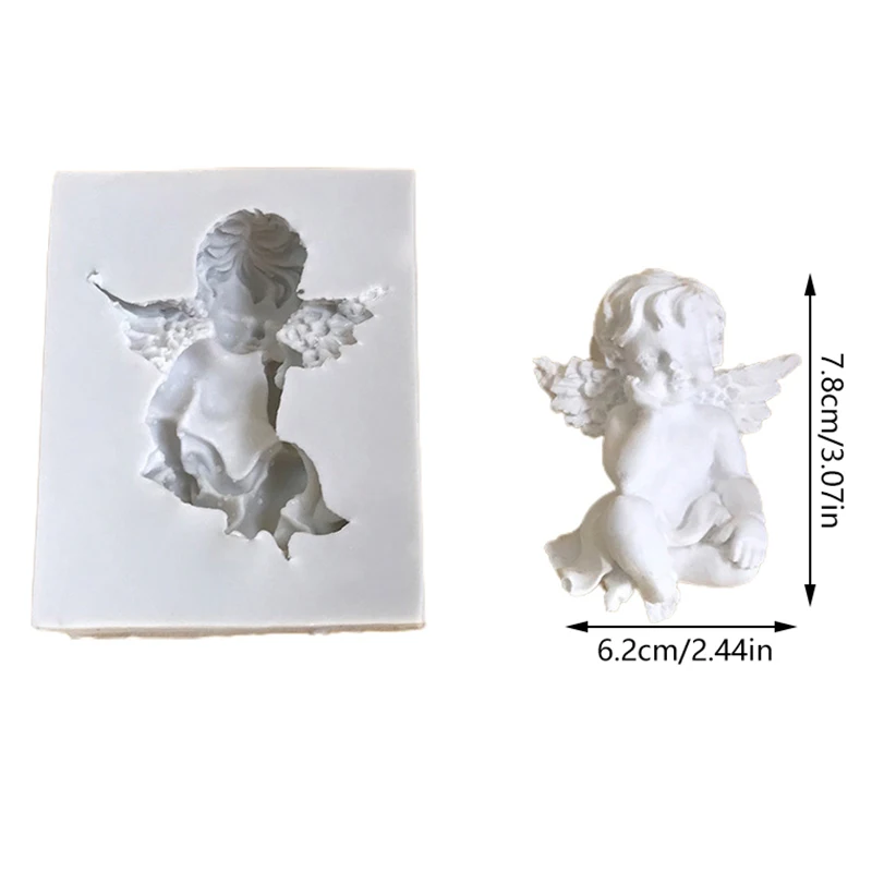 3D Angel Baby Silicone Mold Baby Birthday Party Cake Decorating Tools Cupcake Topper Fondant Baking Chocolate Candy Molds