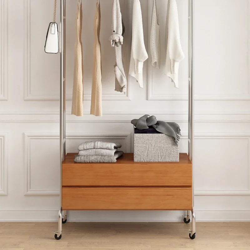 Walk-in steel frame wardrobe wrought iron cloakroom metal hanger bedside clothes artifact bedroom floor