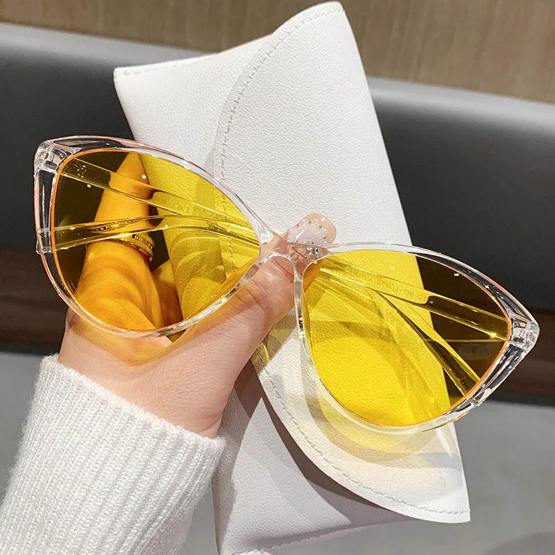 المرأة العصرية القط العين إطار نظارات شمسية موضة النظارات الشمسية في الهواء الطلق حماية العين ظلة النظارات الفاخرة الرجعية Óculos دي سول