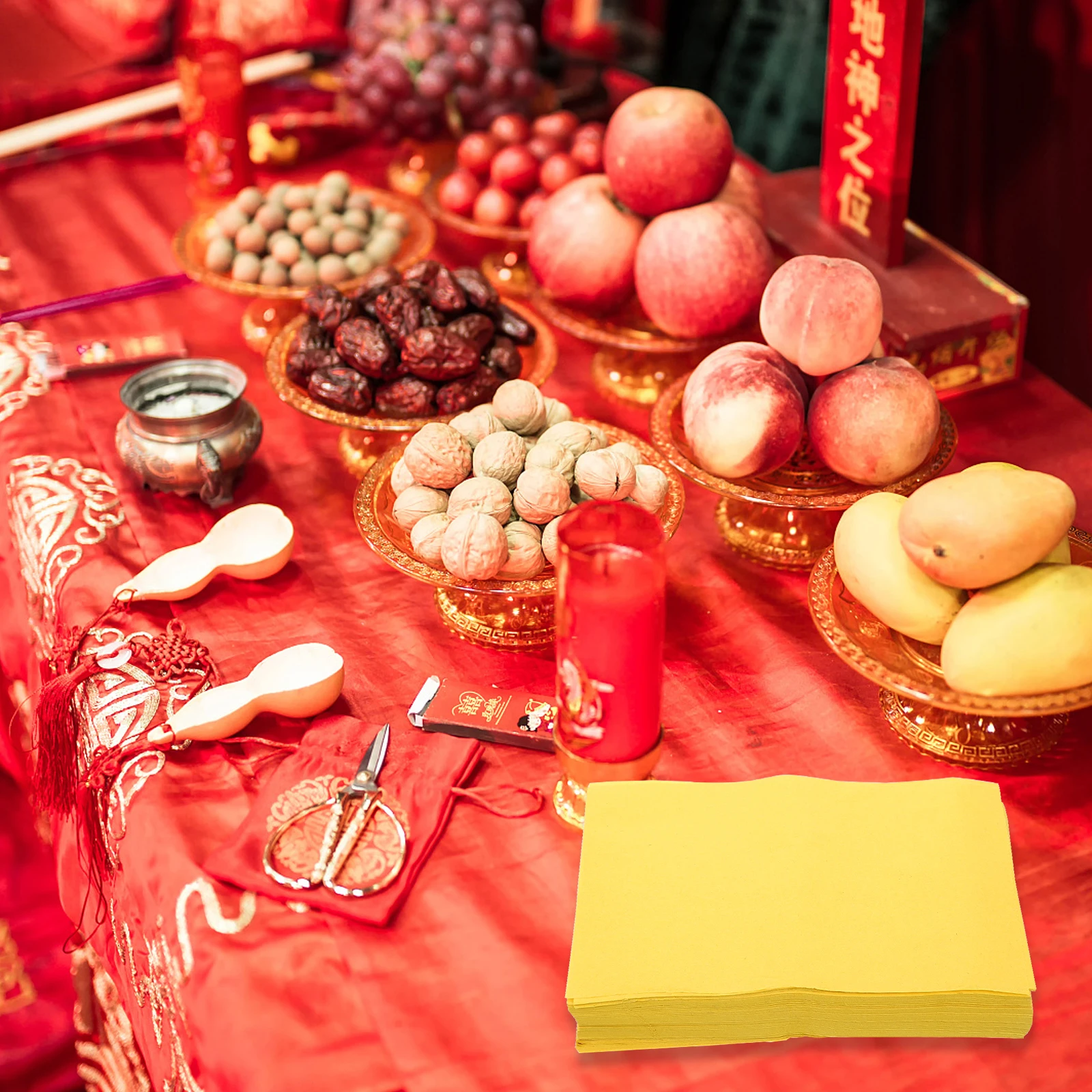 

500Pcs Huangbiao Paper Ancestor Money Paper for Sacrifice Burning Smooth Surface Easy to Write Sacred Book Transcribing