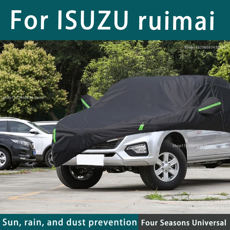 

For Isuzu Ruimai 210T Full Car Covers Outdoor Uv Sun Protection Dust Rain Snow Protective Car Cover Auto Black Cover