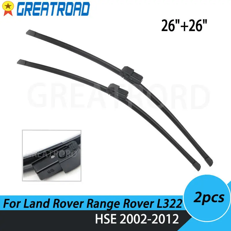 Wiper Front Wiper Blades For Land Rover Range Rover L322 Ivogue HSE 2002 - 2012 Windshield Windscreen Front Window 26\