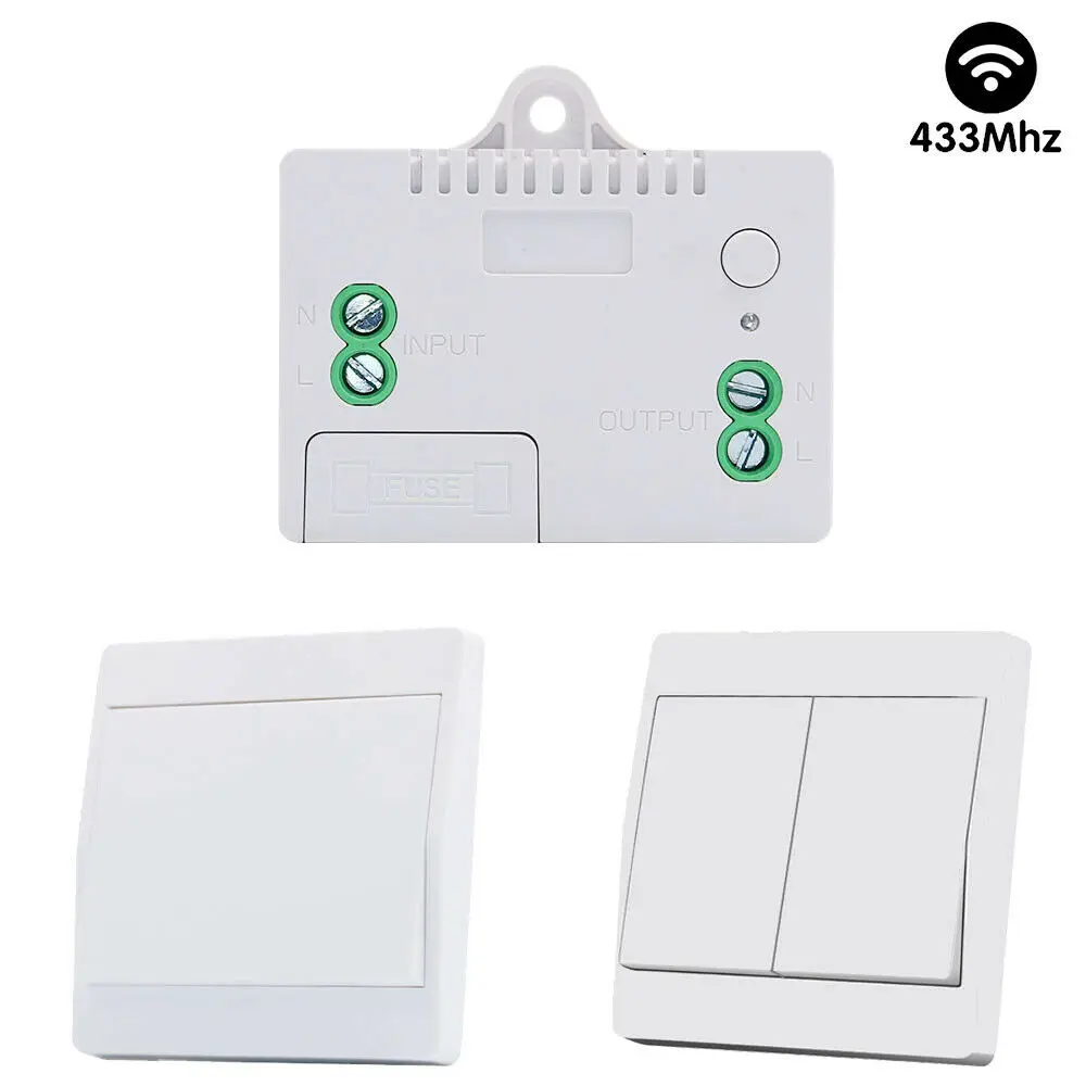 

433 МГц пульт дистанционного управления 220 В приемник с кнопочным переключателем беспроводной настенный передатчик 50 м для светодиодов/лампы беспроводной
