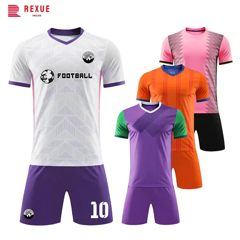 

Men Boys Soccer Jersey Set Kids Adult Football Uniform Sports Shirt With Shorts Sports Suit Training Quick Dry Breathable New In