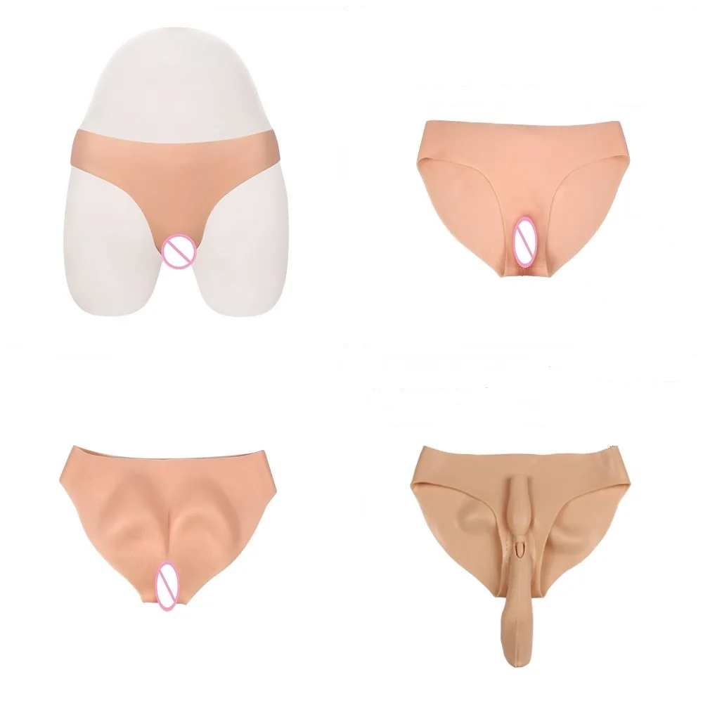 

Silicone Fake Vagina Underwear Panties Men Penetratable Vagina Boxer Briefs for Crossdresser Transgender Shemale Gaff Soft Tits