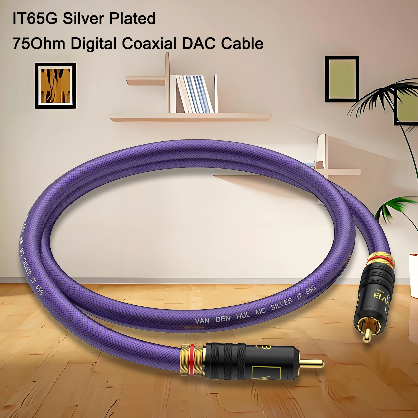 

HiFi VDH Van Den Hul IT65G Silver Plated 75Ohm Digital Coaxial DAC Cable Home Theater TV Amplifier Decoder RCA Cable