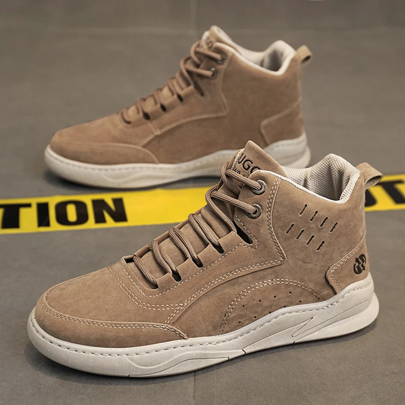 High Top Boots Men's Shoes Motorcycle Ankle Boot Shoes for Men Winter Boots Men's Sneakers Lace-Up Botas Hombre Zapatillas Male