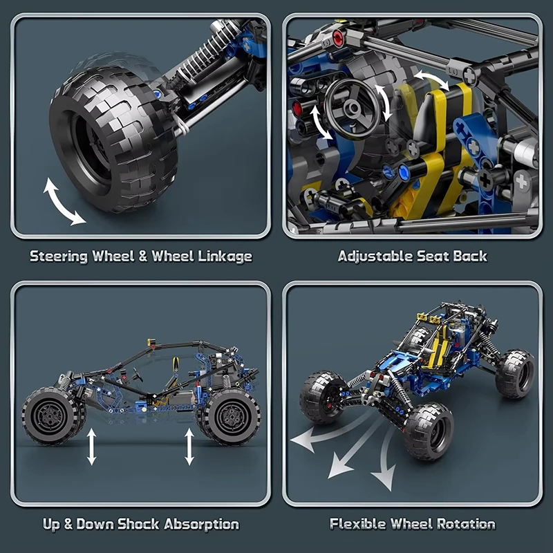 MOULD KING 18018 Technisches ferngesteuertes elektrisches Gelände-Kletterfahrzeug, Baustein-Spielzeug-Set, Modellsteine, Spielzeug für Kinder, Geschenk