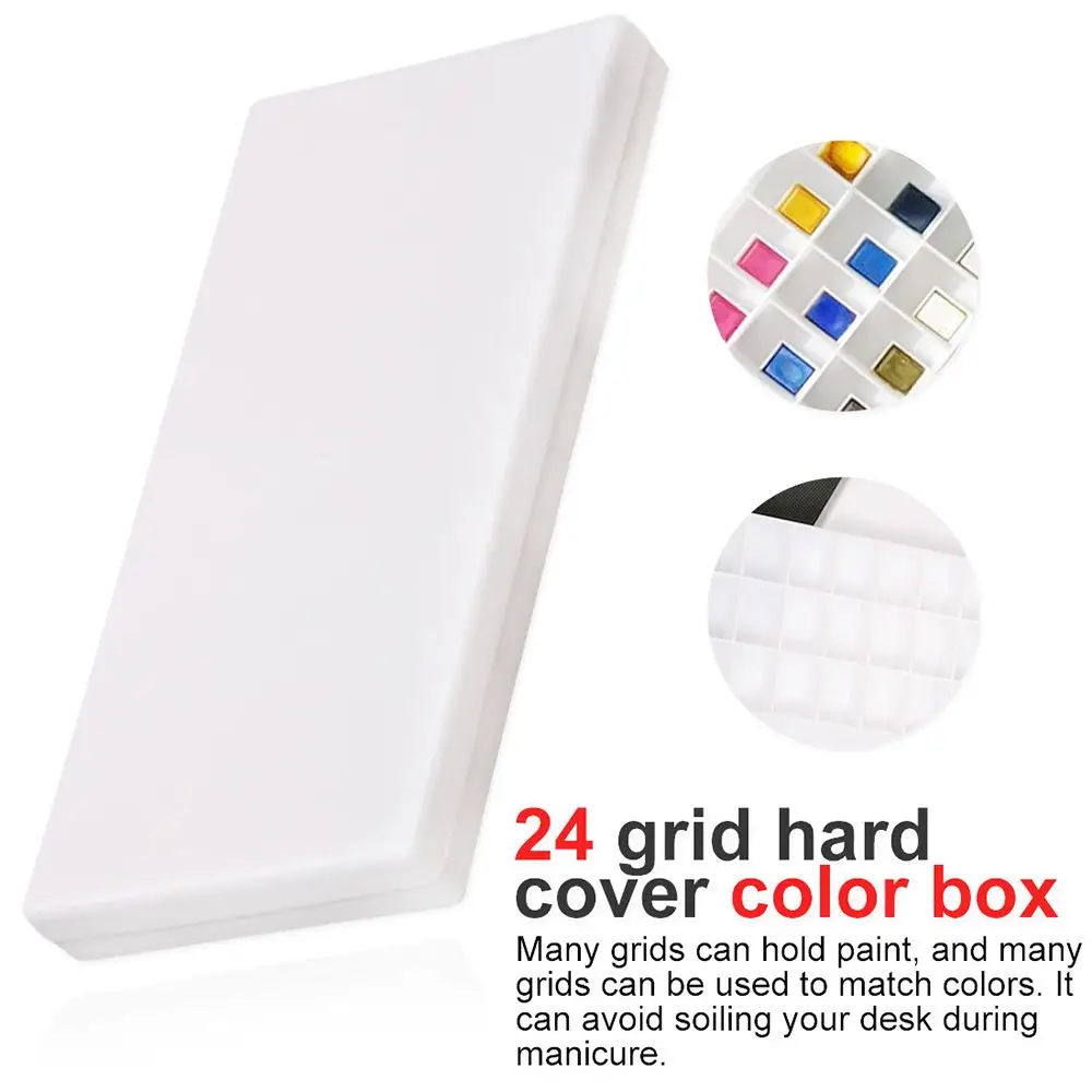 

24 Grids Paints School Student Kid Art Gouache Watercolor Grid Drawing Color Palette Painting Supplies