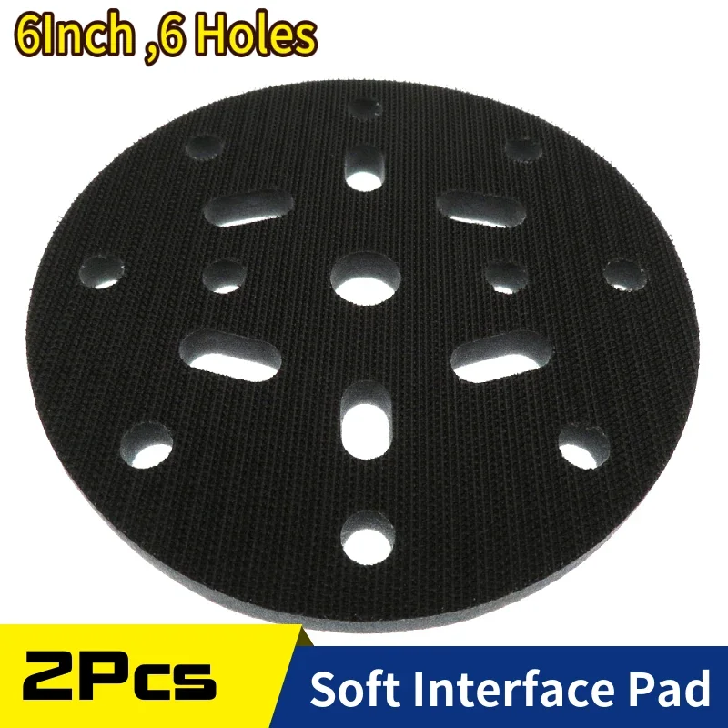 2 PCS Buffing Pad 6 Inch 150mm Soft Buffer Sponge Interface Cushion Pad for Sanding Pads Automobiles Motorcycles Abrasive Tools