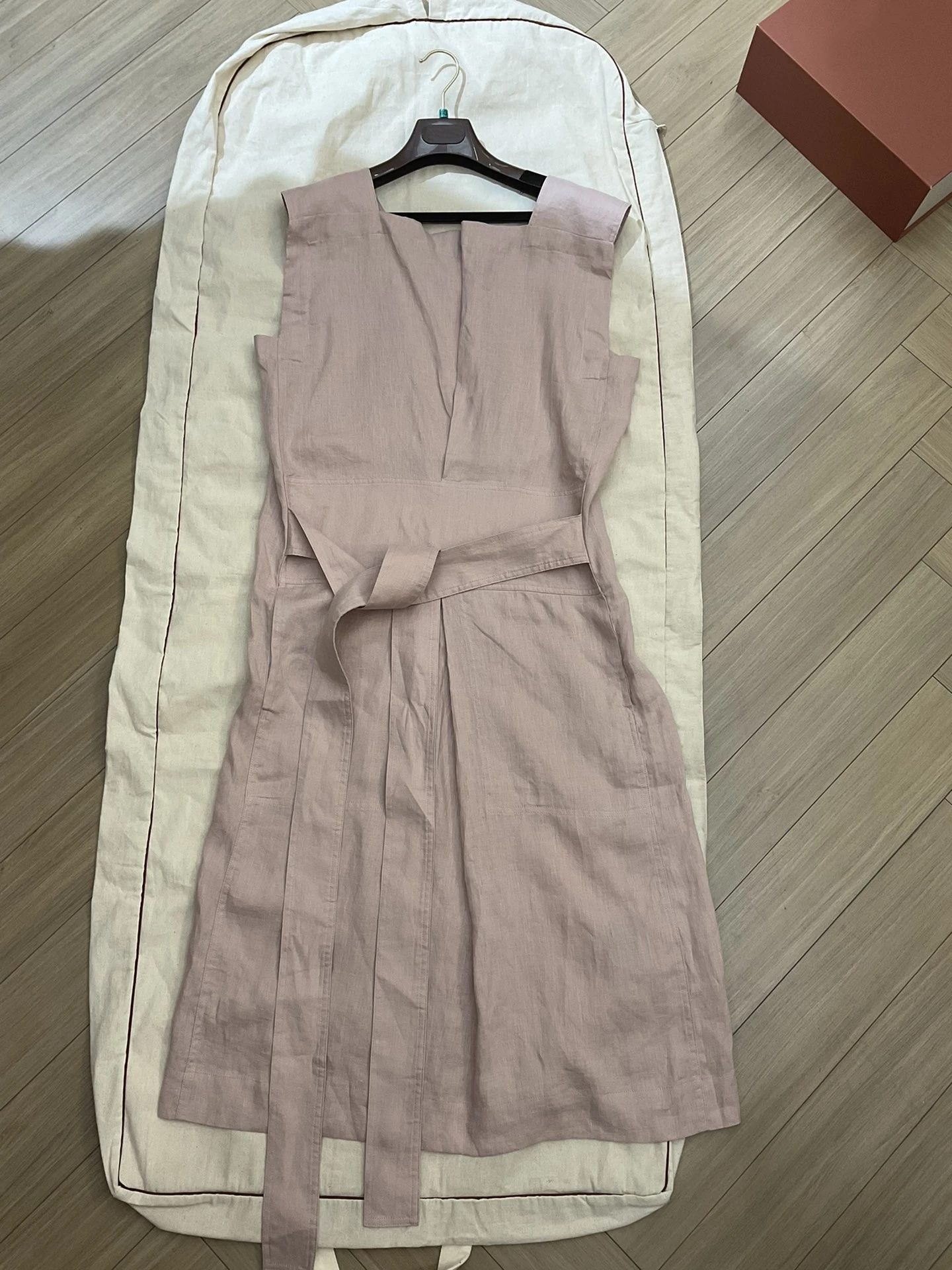 Simple Linen Sleeveless Waist Tie Dress for Women, Elegant Temperament, 2021