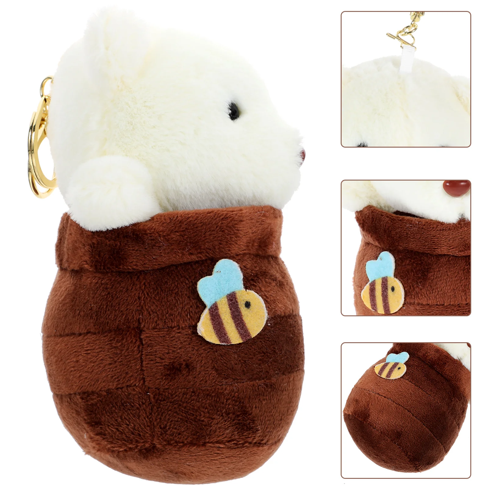 

Plush Bear Pendant Mini Backpack Keychain Pp Cotton Bag Hanging Pendants Wallet