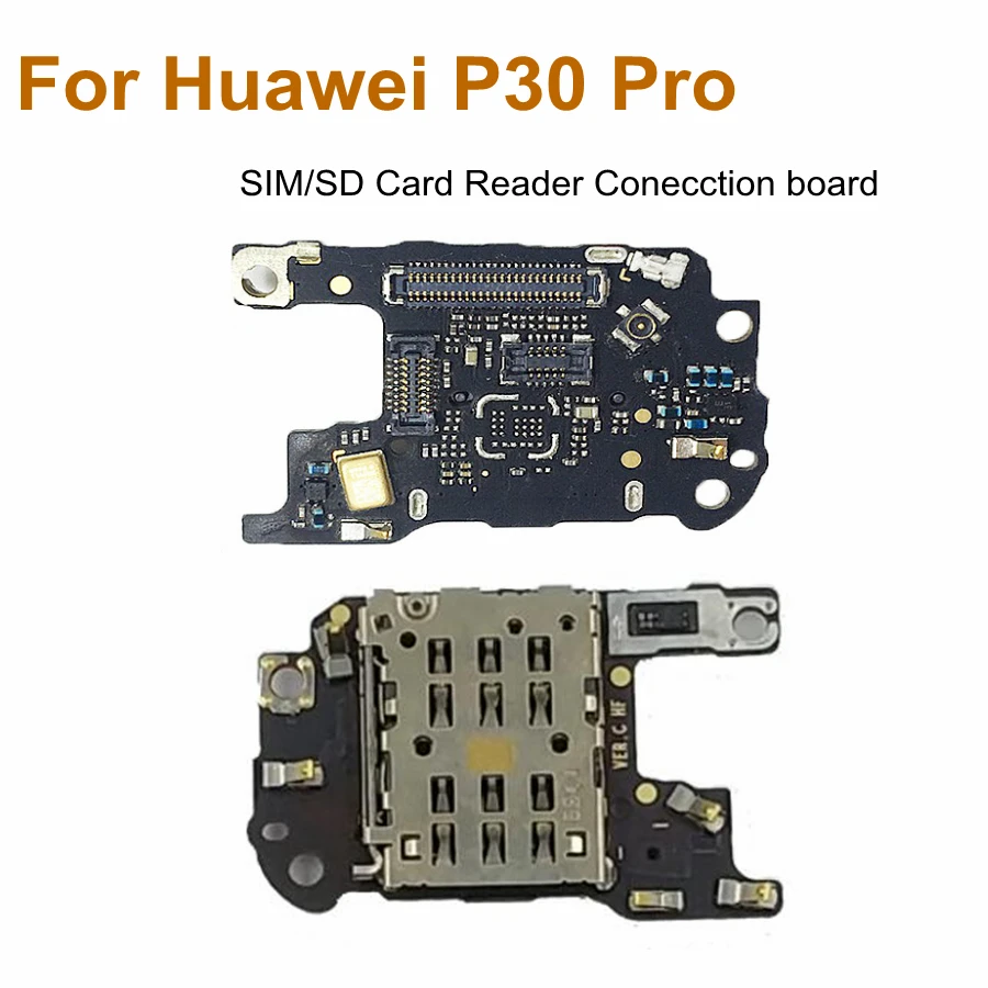 For Huawei P30 pro  SIM/SD Card Reader with Microphone Flex cable Holder Conecction board Replacement parts