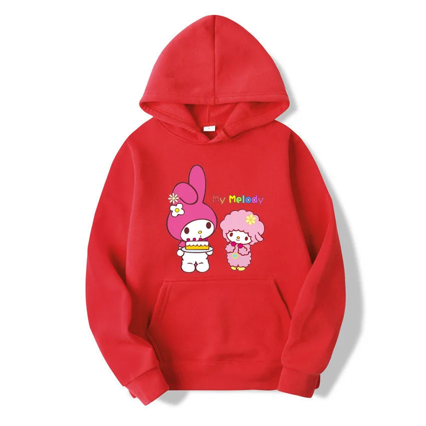 Kawaii My Melody casual cute print unisex hoodie spring and autumn Sanrio cartoon casual sports street print hoodie