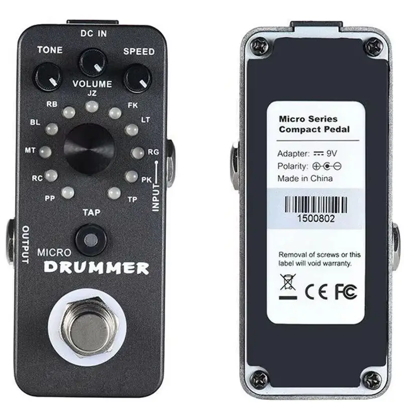 MOOER Guitar Pedal Digital Drum Machine Guitar Effects Pedal MICRO DRUMMER with Percussive Rhythm Function True Bypass Full Meta