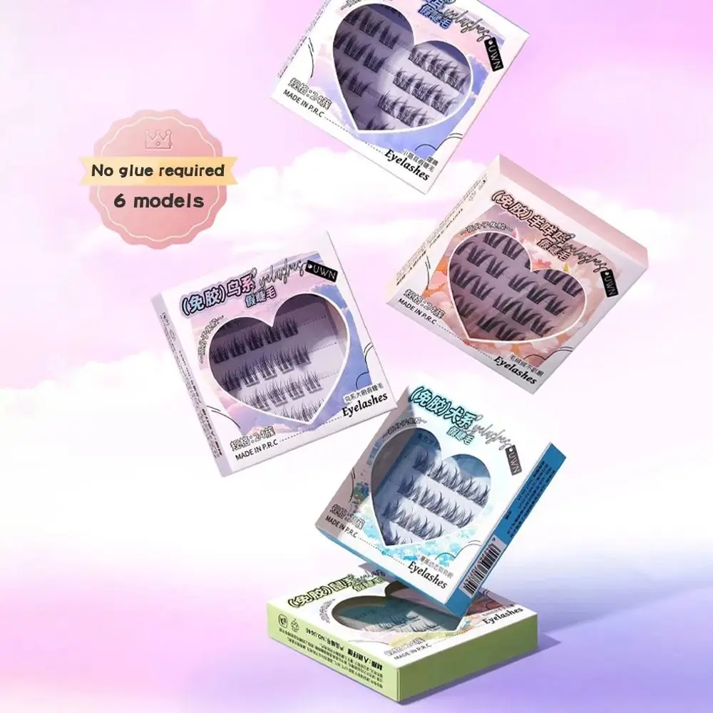 High Quality 4 Rows Glue-free Eyelashes C-curled Cute Animal Series False Eyelashes Self-adhesive Natural Eyelashes