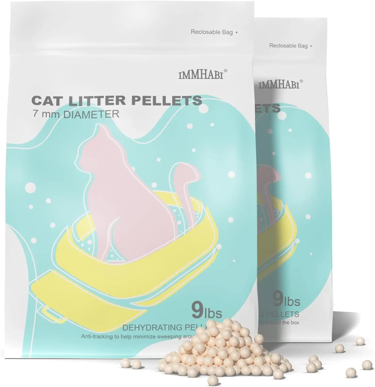 

18 lbs Cat Litter Pellets for Dual-Layer Box, Zeolite Odor Control, Non-Clumping