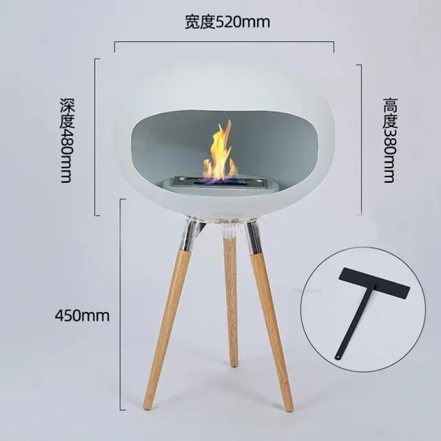 Creative Wrought Iron Fireplaces Nordic Villa Home Decor Living Room Art Heating Heater Modern Designer Floor-standing Ornaments