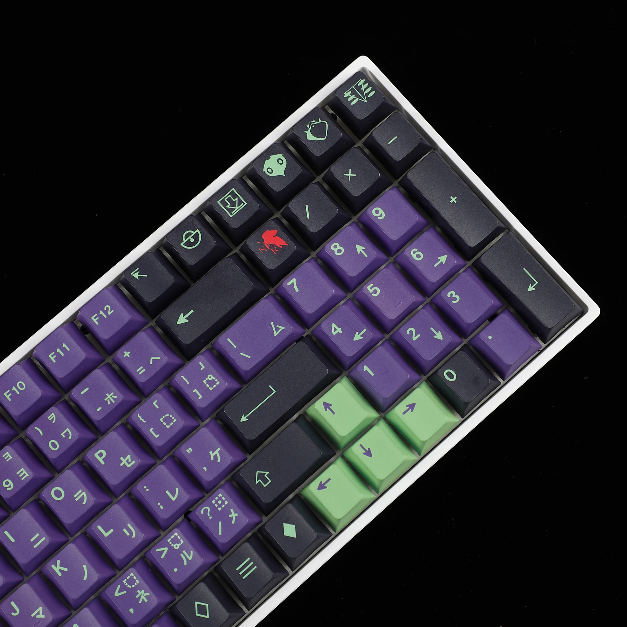 Teclado mecânico de perfil cereja, PBT Keycaps para TKL 61, 64, 68, 75, 87, 96, 104, 108, teclado MX, roxo, 129 Key Dye Sub PBT, 61 teclas