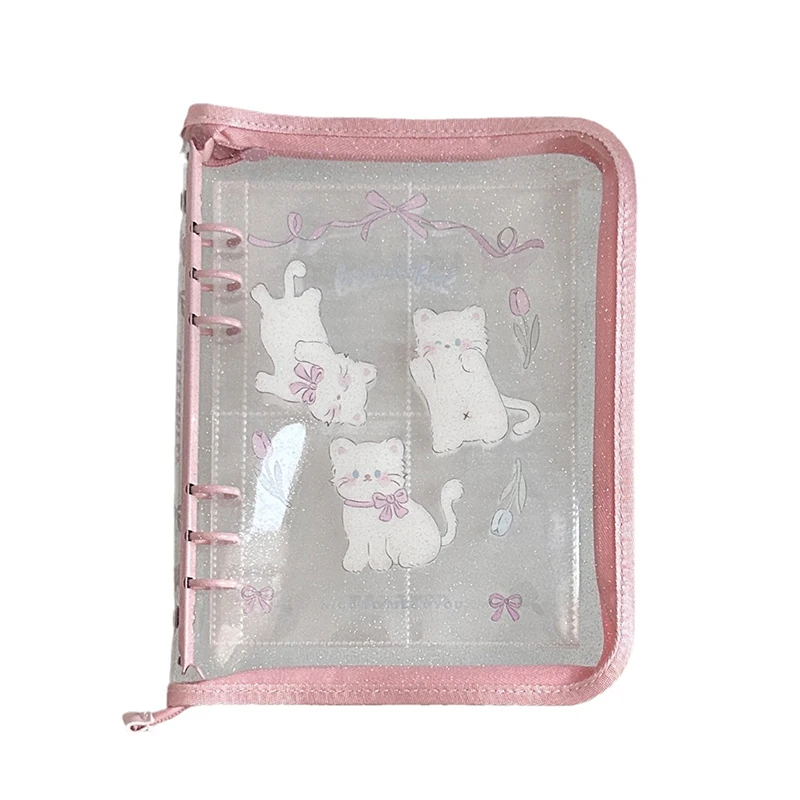 Cat A5 Binder Photocard Collect Book Glitter Photo Transparent Album Postcards Storage Book