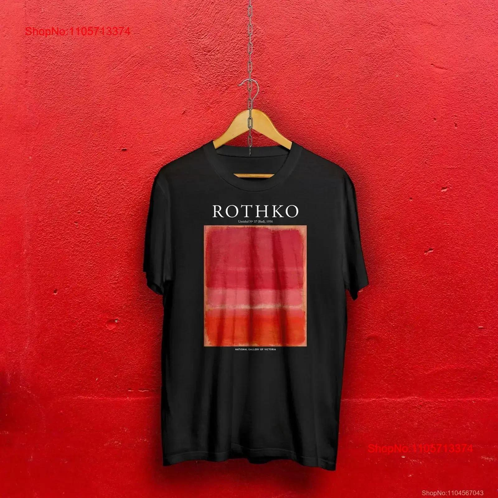 Mark Rothko Untitled n 37 Red T Shirt Art lover Painting artwork vintage Washed Breathable fashion Casual Top For Everyday Wear