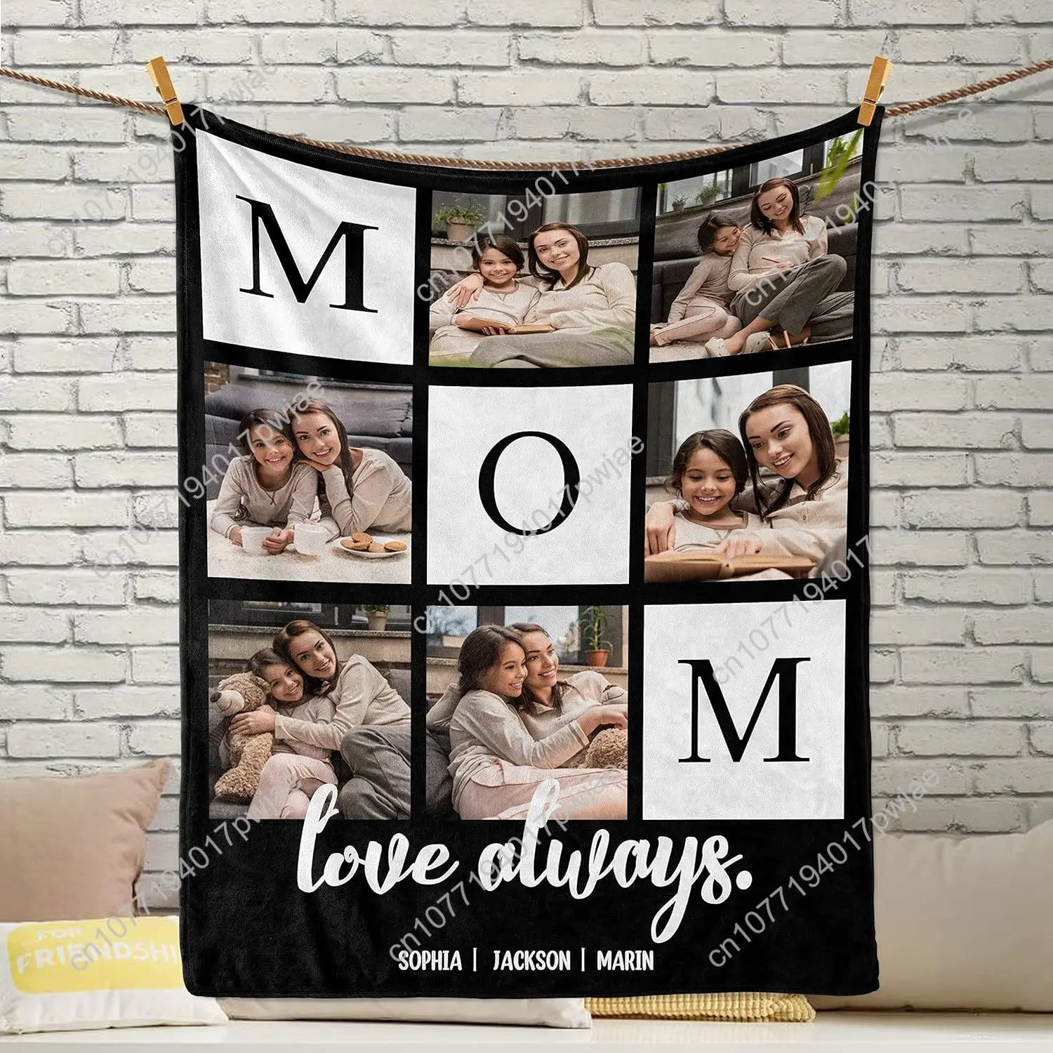 السفينة في اليوم القادم هدايا عيد ميلاد الأم للأم بطانية شخصية مع صور هدية لأمي من ابنة ابن مخصص Bla